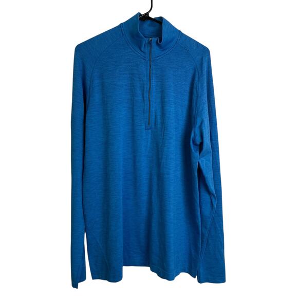 Lululemon Metal Vent Tech Shirt XL Mens Blue Long Sleeve 1/4 Zip Run Jog Outdoor - Picture 1 of 9